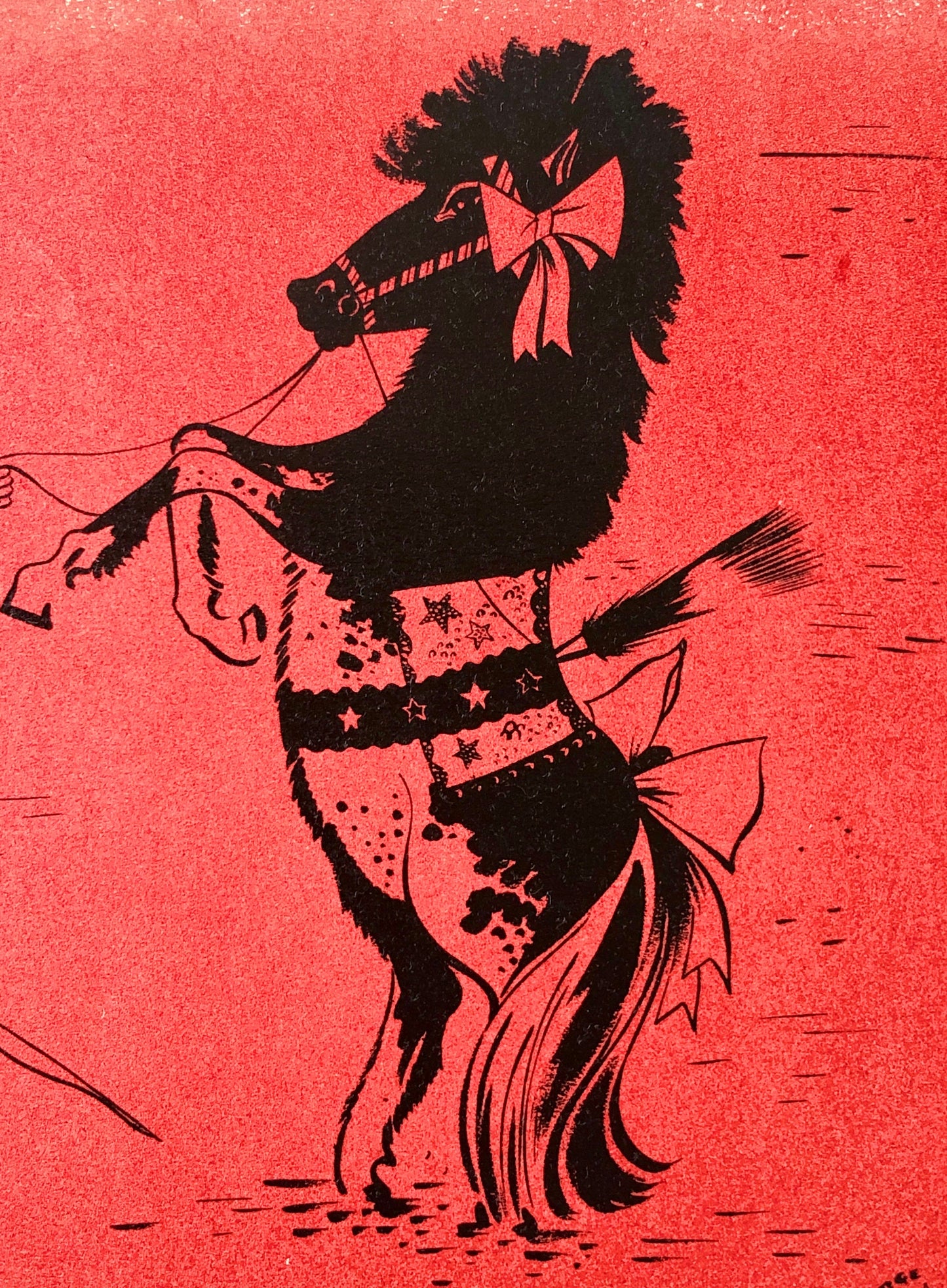 Le Dresseur De Poney. An Original Lithograph. The Parorama Du Cirque by Serge. One of only 1000 produced in 1944. Size: 23.8 x 29.7 cms.