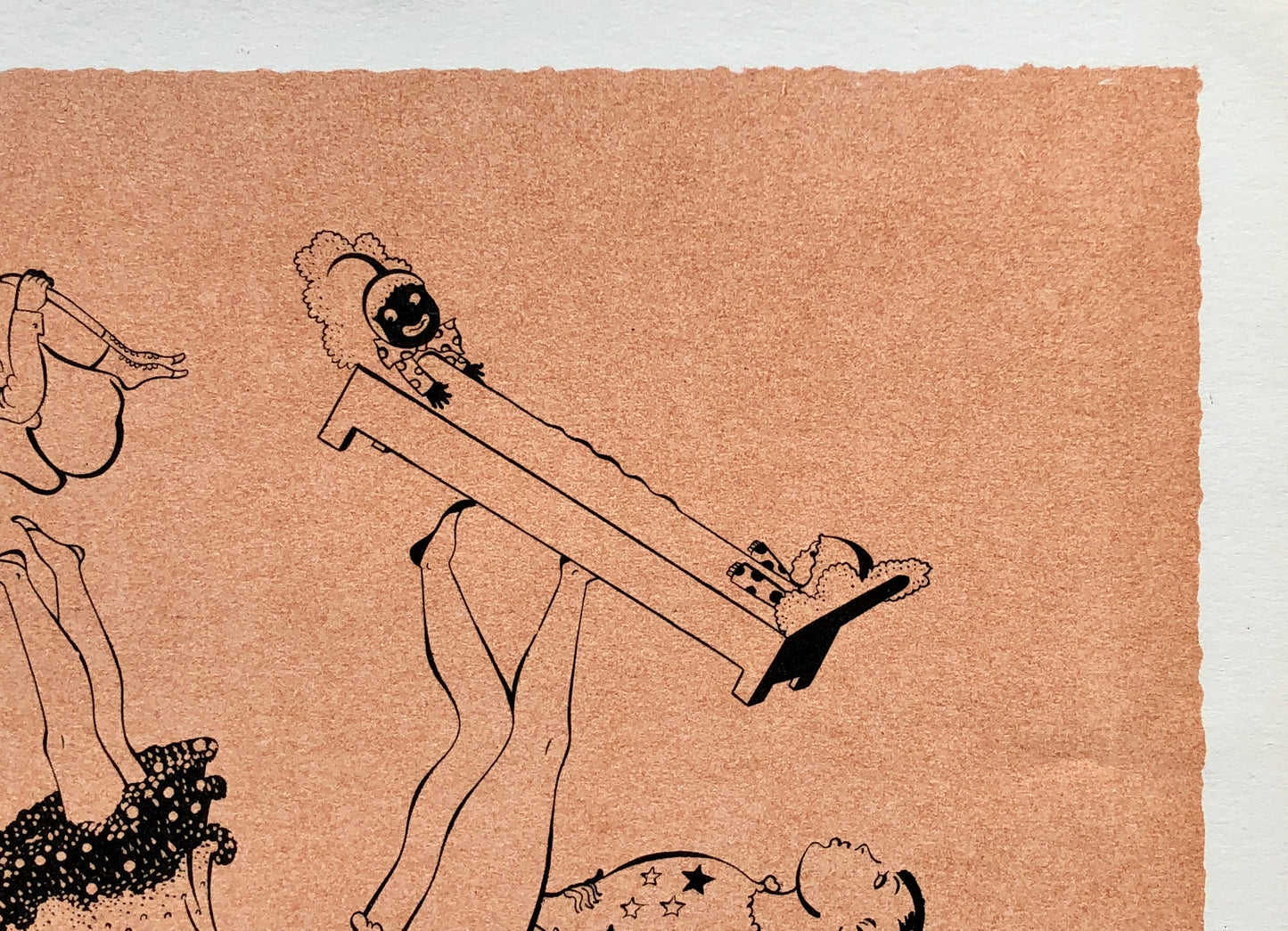 Les Antipdistes. A Lithograph from Le Panorama Du Cirque by Serge. One of only 1000 produced in 1944. Size: 23.8 x 29.7 cms.