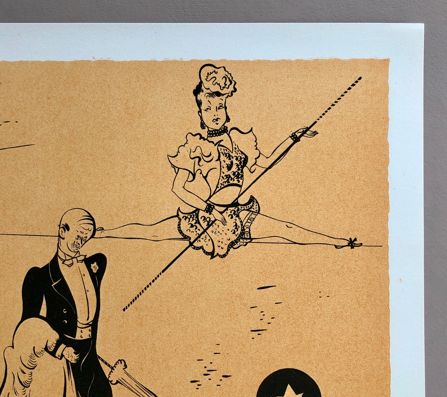 Le Grand Écart. A Lithograph from Le Panorama Du Cirque by Serge. One of only 1000 produced in 1944. Size: 23.8 x 29.7 cms.