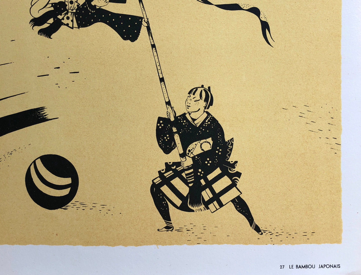 Le Bambou Japonais. A Lithograph from Le Panorama Du Cirque by Serge. One of only 1000 produced in 1944. Size: 23.8 x 29.7 cms.