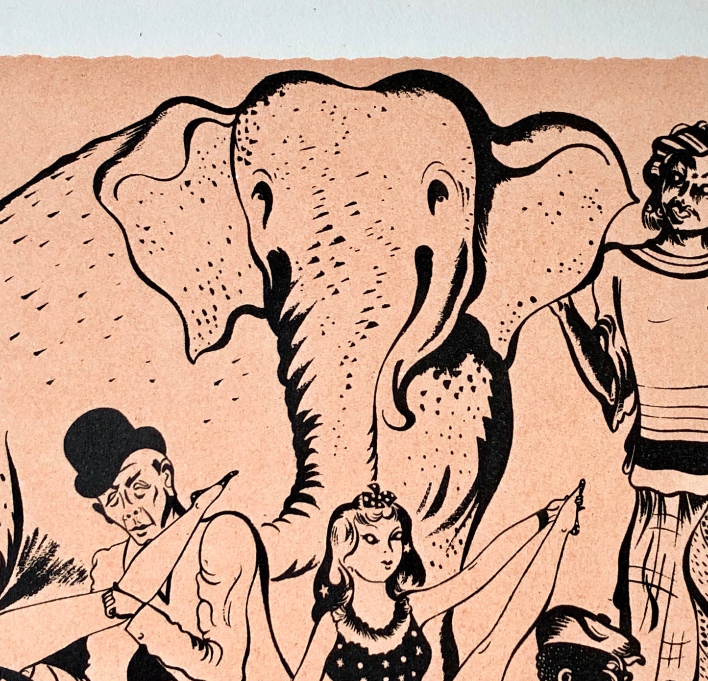 Dans Le Campement. A Lithograph From Le Parorama Du Cirque by Serge. One of only 1000 produced in 1944. Size: 23.8 x 29.7 cms.