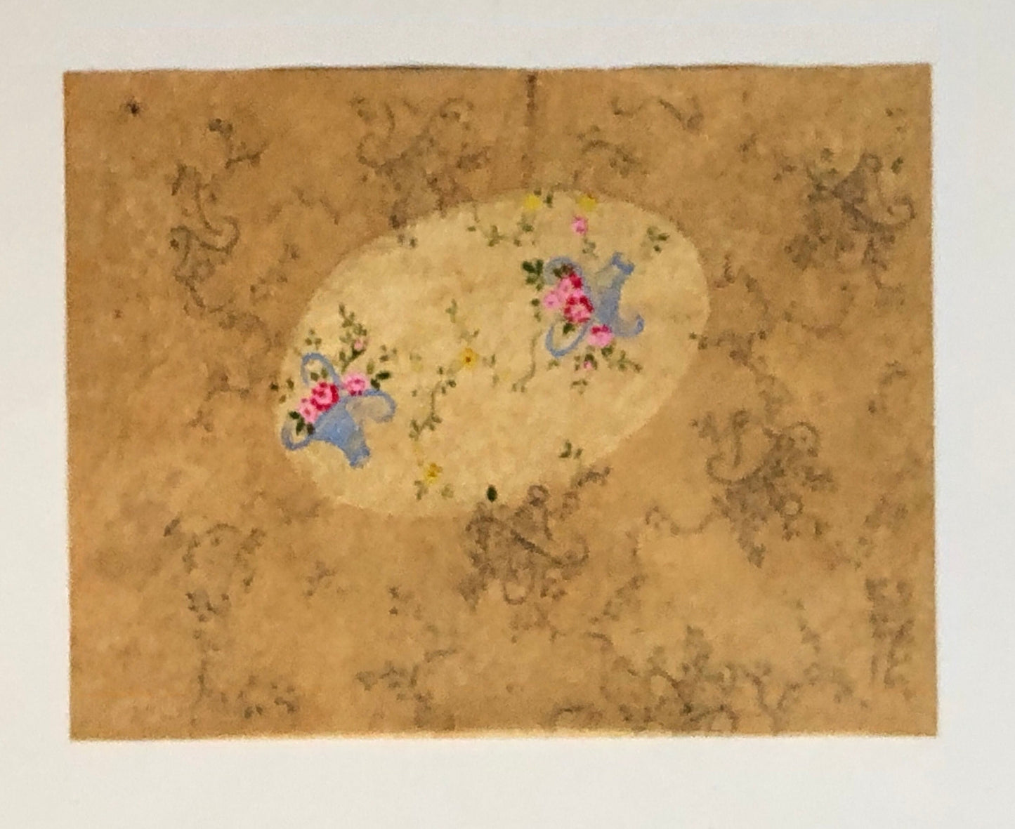An Original Antique French Textile Design. Hand Drawn and Painted. Produced in Lyon in the early 1900’s. Size: 7.6 x 10 cms
