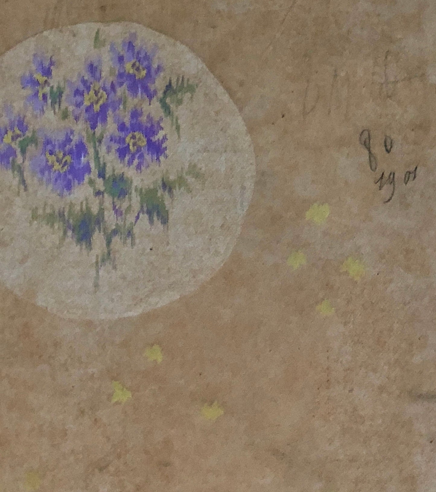 An Original Antique French Textile Design. Hand Drawn and Painted. Produced in Lyon in the early 1900’s. Size: 14.6 x 16.6 cms.