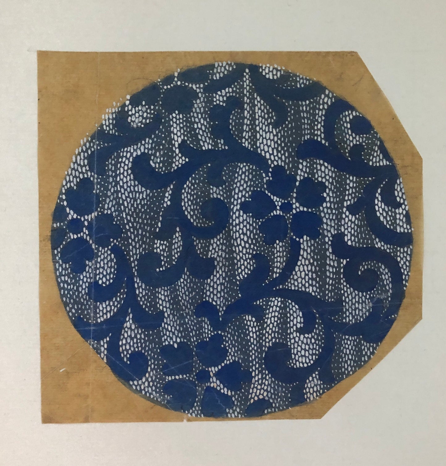 An Original Antique French Textile Design. Hand Drawn and Painted. Produced in Lyon in the early 1900’s. Size: 14 x 14.5 cms.