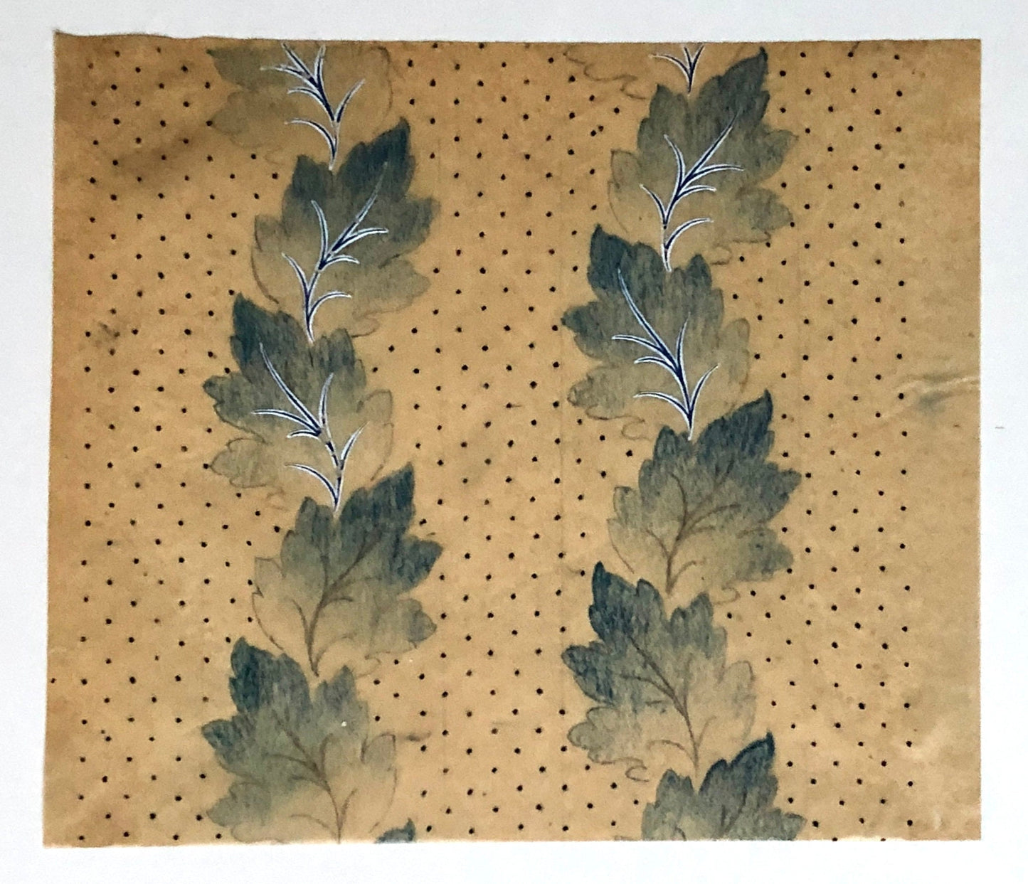An Original Antique French Textile Design. Hand Drawn and Painted. Produced in Lyon in the early 1900’s. Size: 13.8 x 15.7 cms.