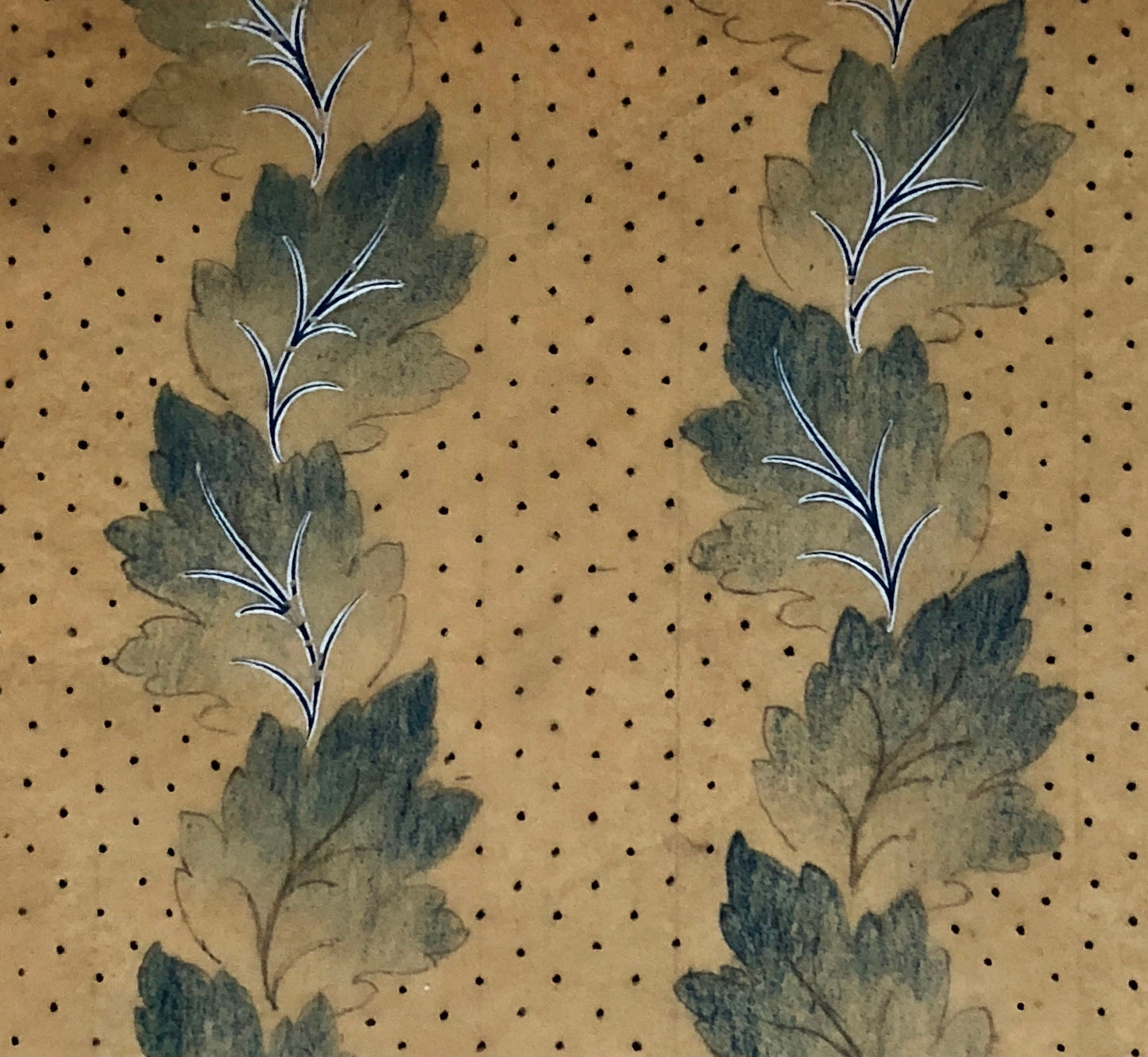 An Original Antique French Textile Design. Hand Drawn and Painted. Produced in Lyon in the early 1900’s. Size: 13.8 x 15.7 cms.