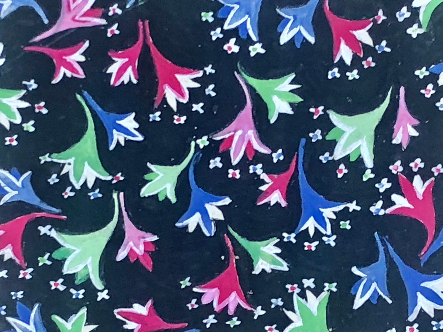 An Original Antique French Textile Design. Hand Painted. Produced in Lyon in the early 1900’s. Size: 7.7 x 7.5 cms.