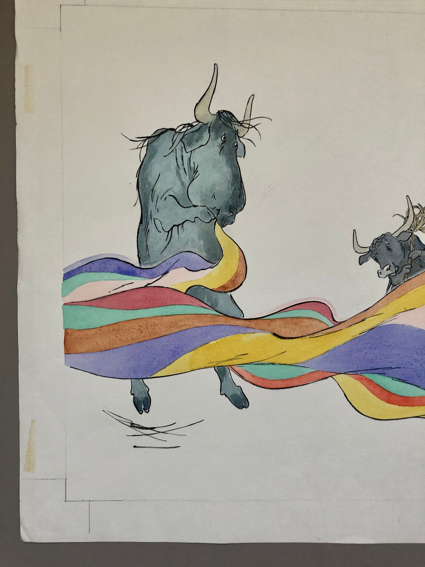 An Original Artwork by Barbra Firth from The Grumpalump. A Book Written by Sarah Hayes in 1992. Watercolour. Size: 40.7 x 61.5 cms.