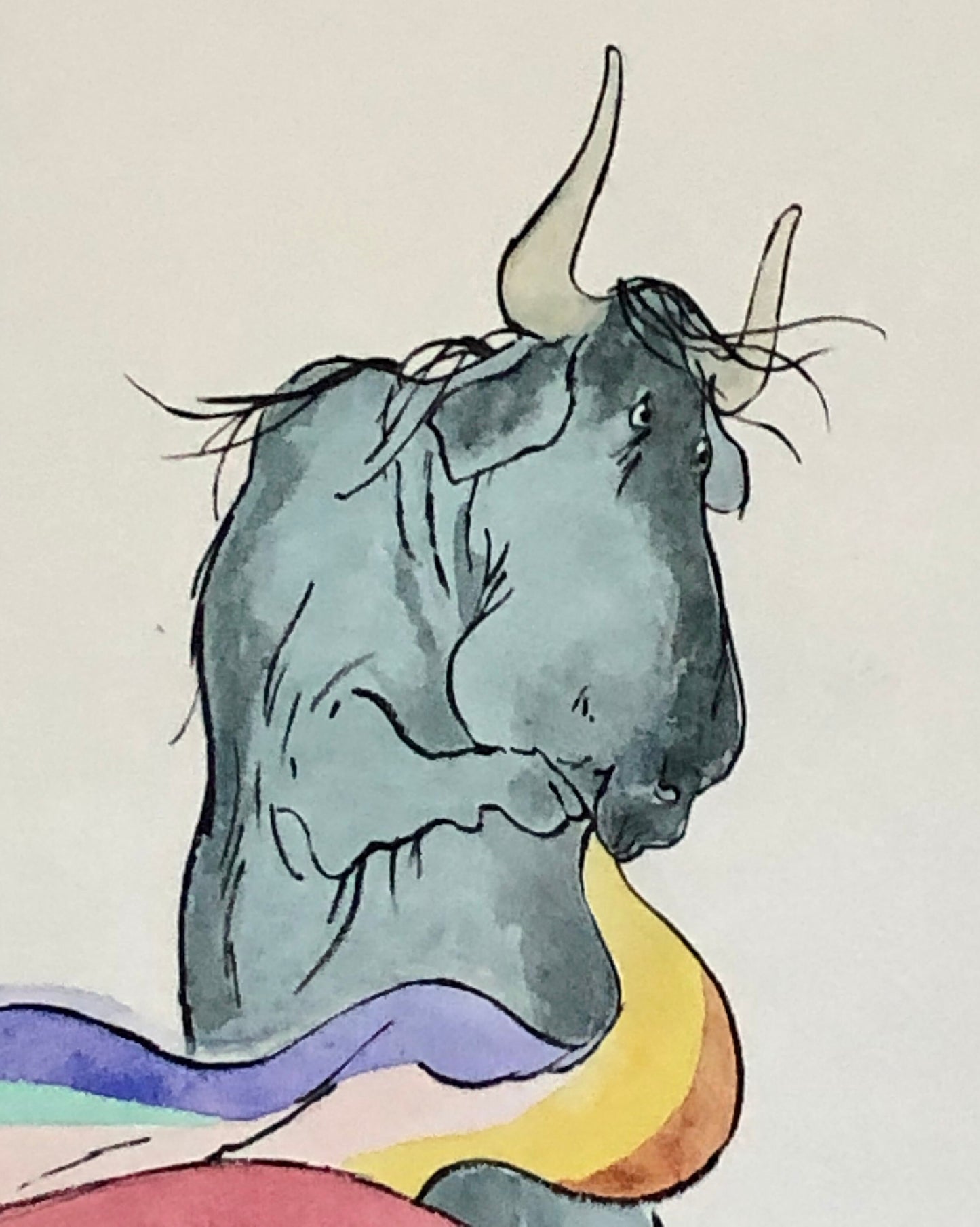 An Original Artwork by Barbra Firth from The Grumpalump. A Book Written by Sarah Hayes in 1992. Watercolour. Size: 40.7 x 61.5 cms.