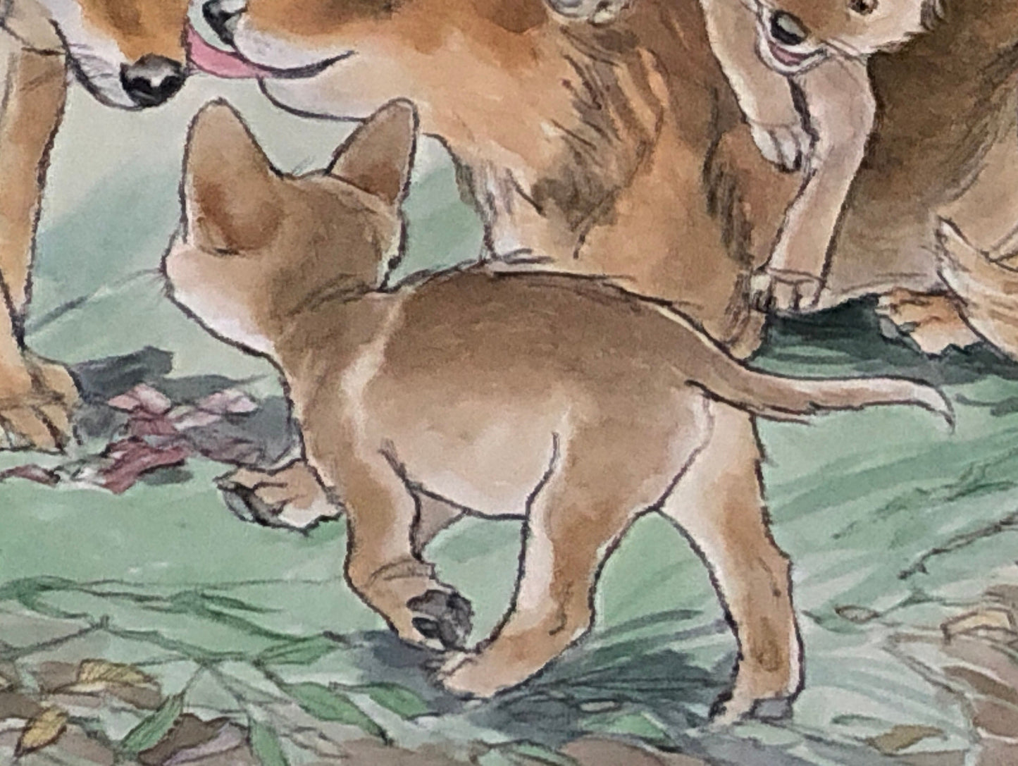 An Original Artwork by Barbra Firth for Walker Books. We Heard The Coyotes Sing. Watercolour. Size: 30.5 x 61 cms.