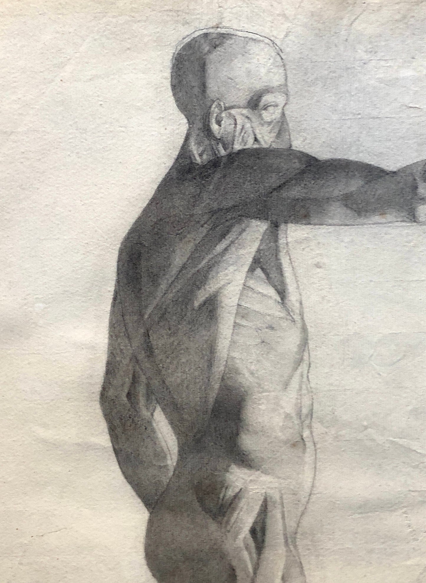 An 18th Century Anatomical Drawing of A Man. French. Dated 1778. Indistinctly Signed. Size: 62 x 45 cms.