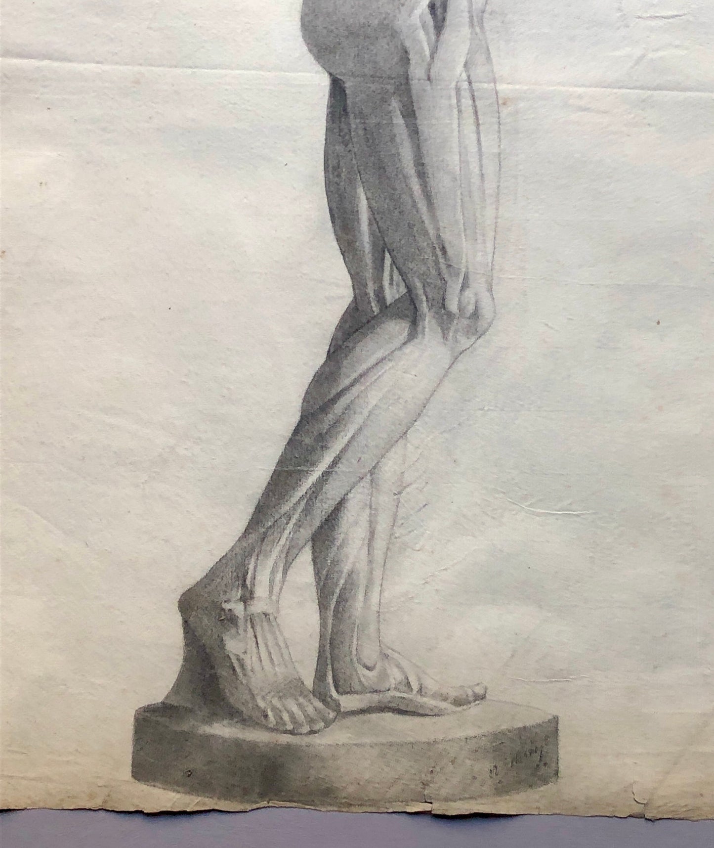 An 18th Century Anatomical Drawing of A Man. French. Dated 1778. Indistinctly Signed. Size: 62 x 45 cms.