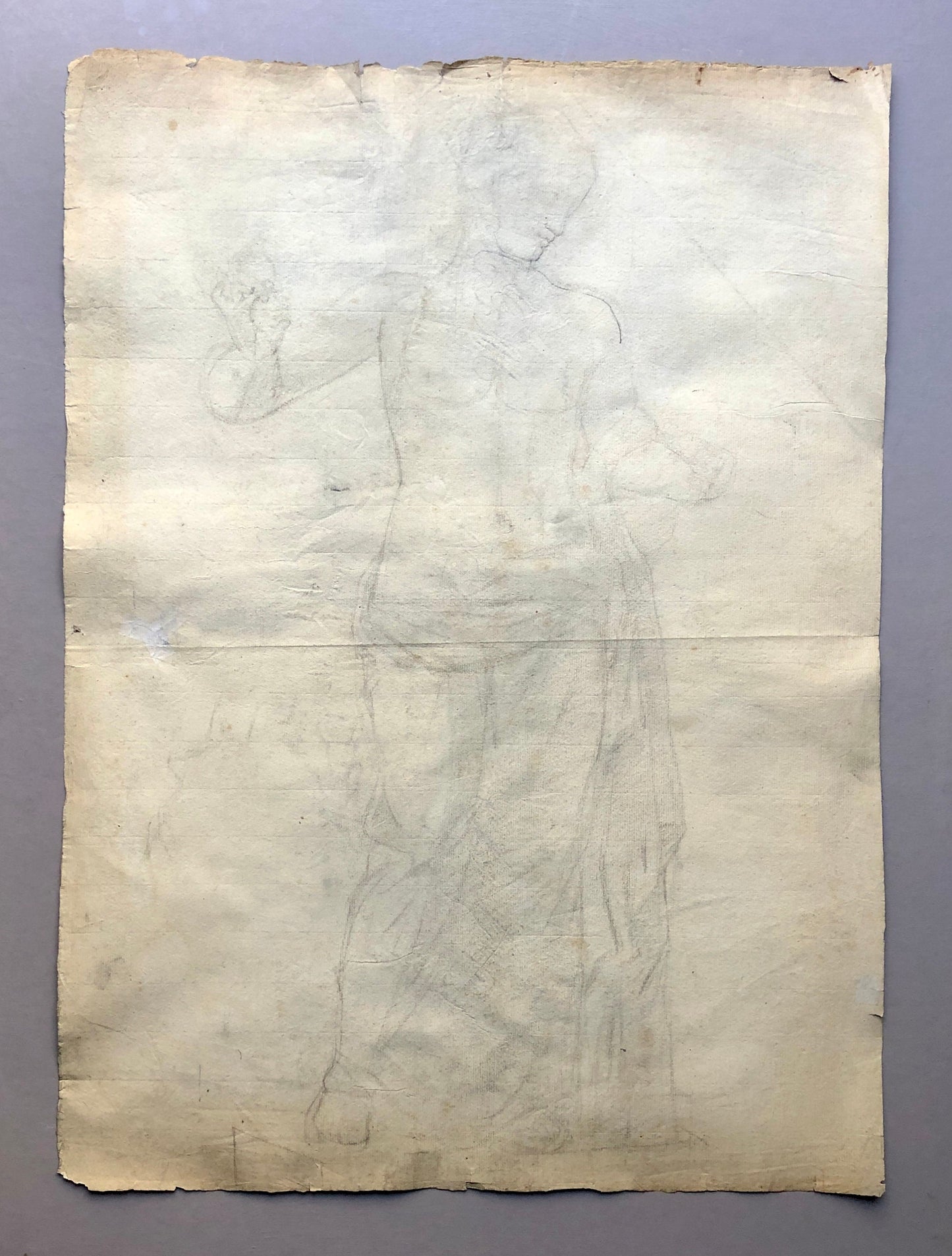 An 18th Century Anatomical Drawing of A Man. French. Dated 1778. Indistinctly Signed. Size: 62 x 45 cms.