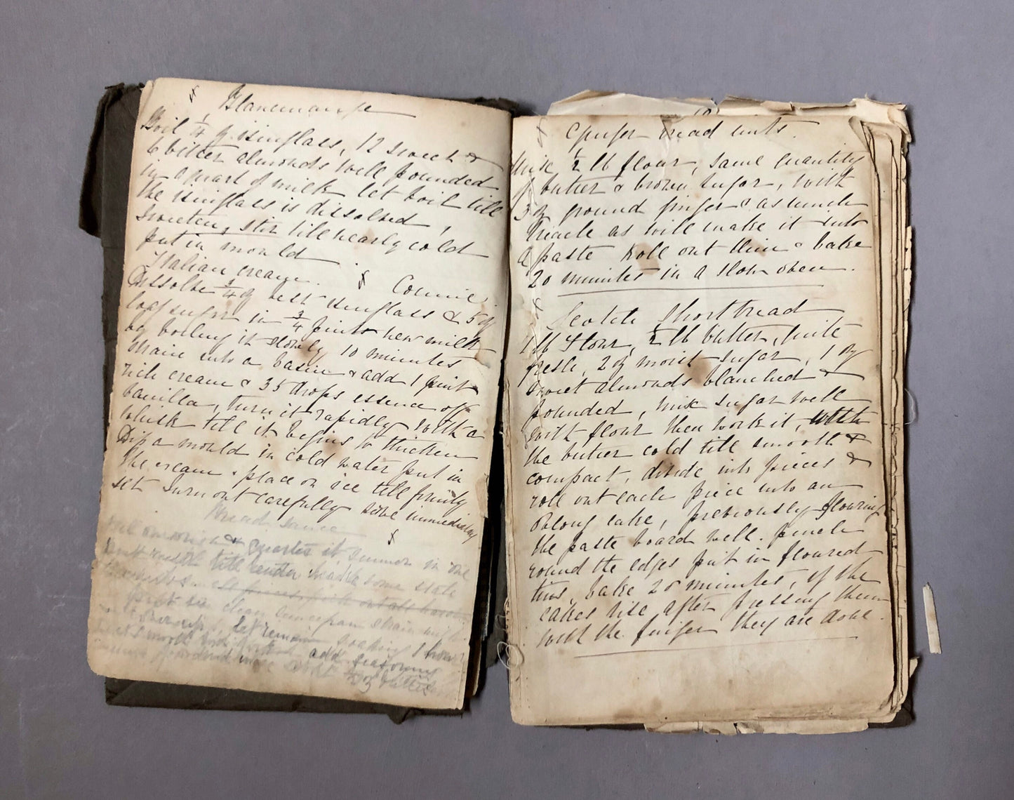 Two Recipe books Containing Notes and Cuttings from Newspapers. Approximately 230 pages. Late 1800’s and Edwardian Period. 16 x 21 cms.