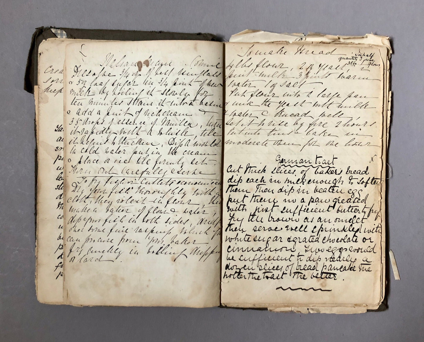 Two Recipe books Containing Notes and Cuttings from Newspapers. Approximately 230 pages. Late 1800’s and Edwardian Period. 16 x 21 cms.