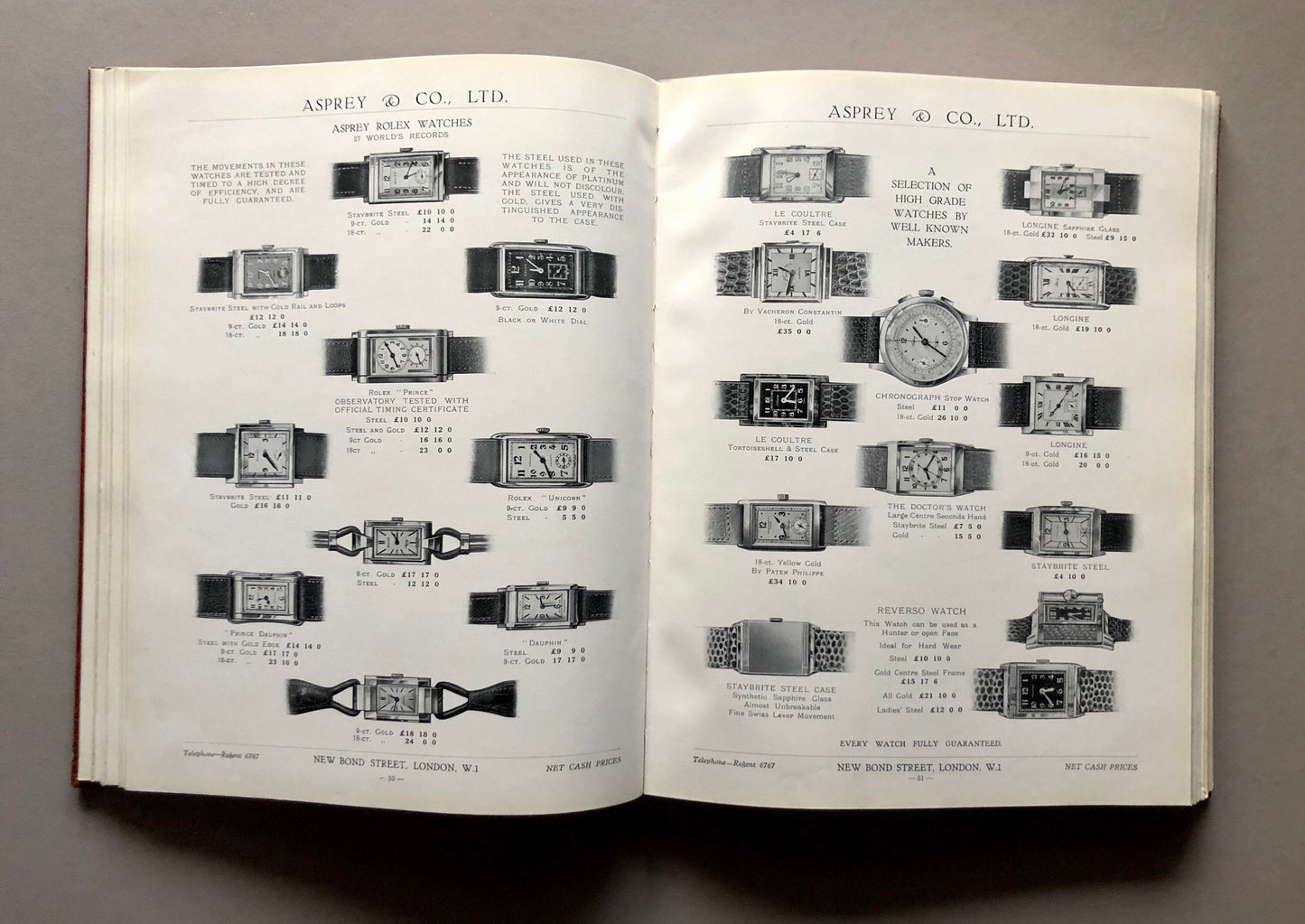 An Asprey Catalogue Dating From 1939. 241 pages. 42 full-page Colour. Size: 29 x 23 cms.