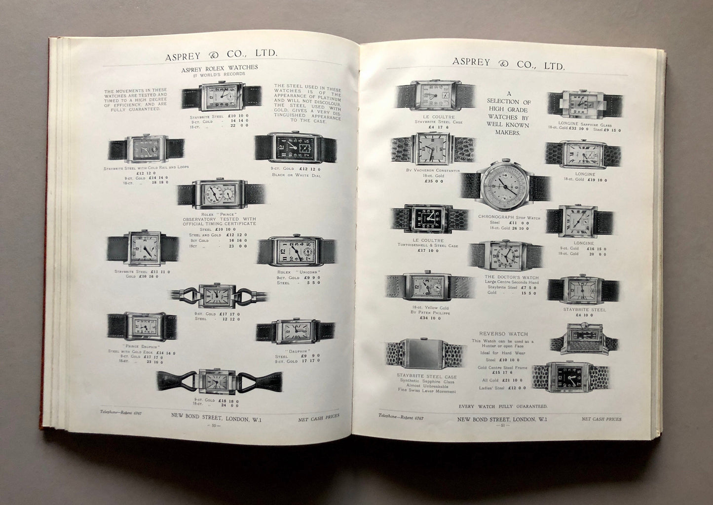 An Asprey Catalogue Dating From 1939. 241 pages. 42 full-page Colour. Size: 29 x 23 cms.