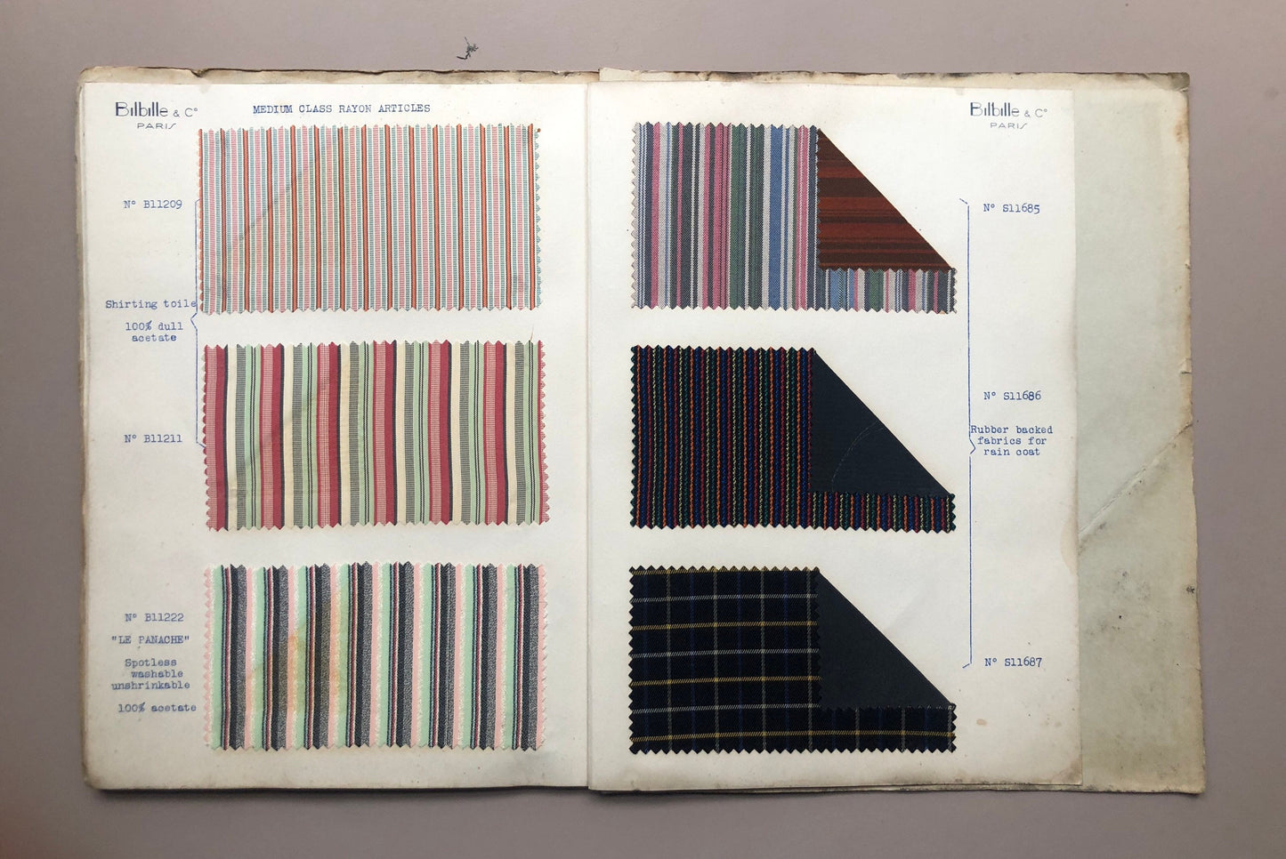 Bilbille & Co of Paris. 14 Booklets Produced in The 1930’s Detailing Current Trends in Fabrics. English Script. 21.5 x 28 cms.