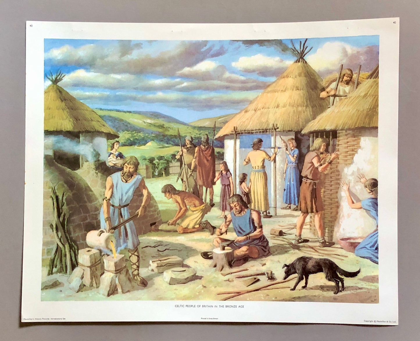 A Complete Set of Macmillan’s History Class Pictures. Published in 1963. 60 images With Accompanying Reference Book. 53 x 43 cms.