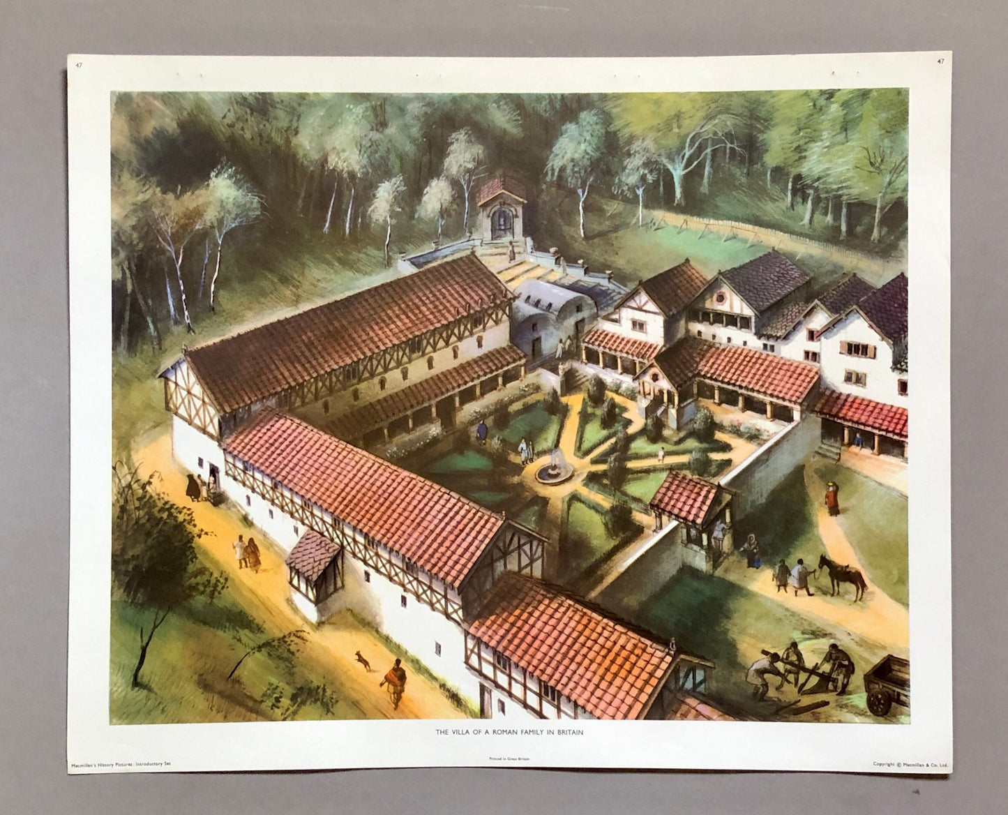 A Complete Set of Macmillan’s History Class Pictures. Published in 1963. 60 images With Accompanying Reference Book. 53 x 43 cms.