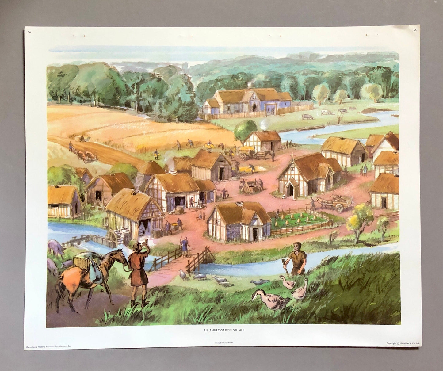 A Complete Set of Macmillan’s History Class Pictures. Published in 1963. 60 images With Accompanying Reference Book. 53 x 43 cms.