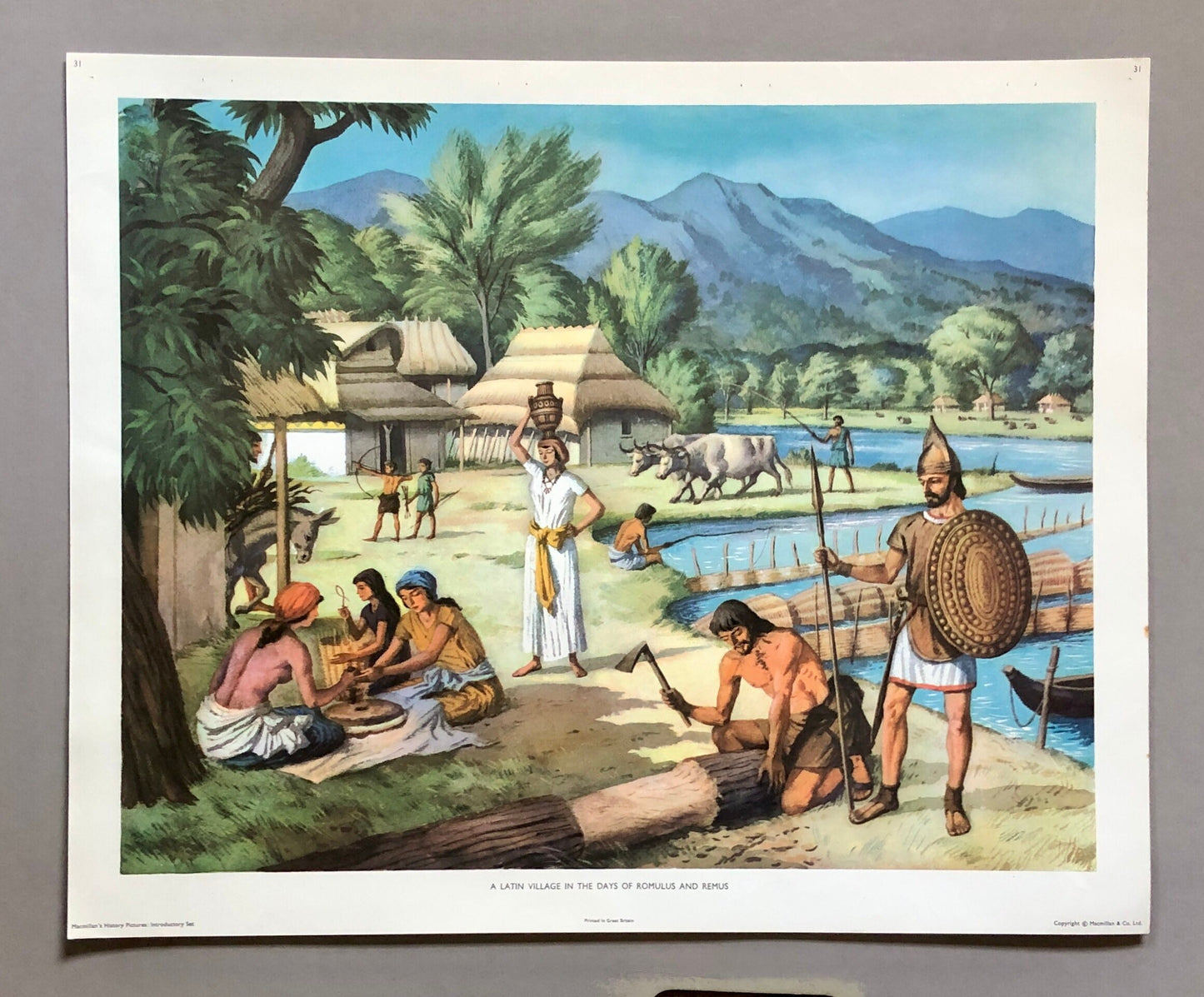 A Complete Set of Macmillan’s History Class Pictures. Published in 1963. 60 images With Accompanying Reference Book. 53 x 43 cms.