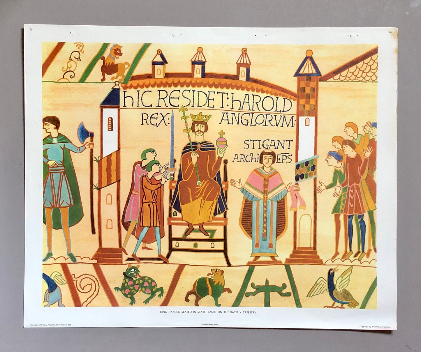 A Complete Set of Macmillan’s History Class Pictures. Published in 1963. 60 images With Accompanying Reference Book. 53 x 43 cms.