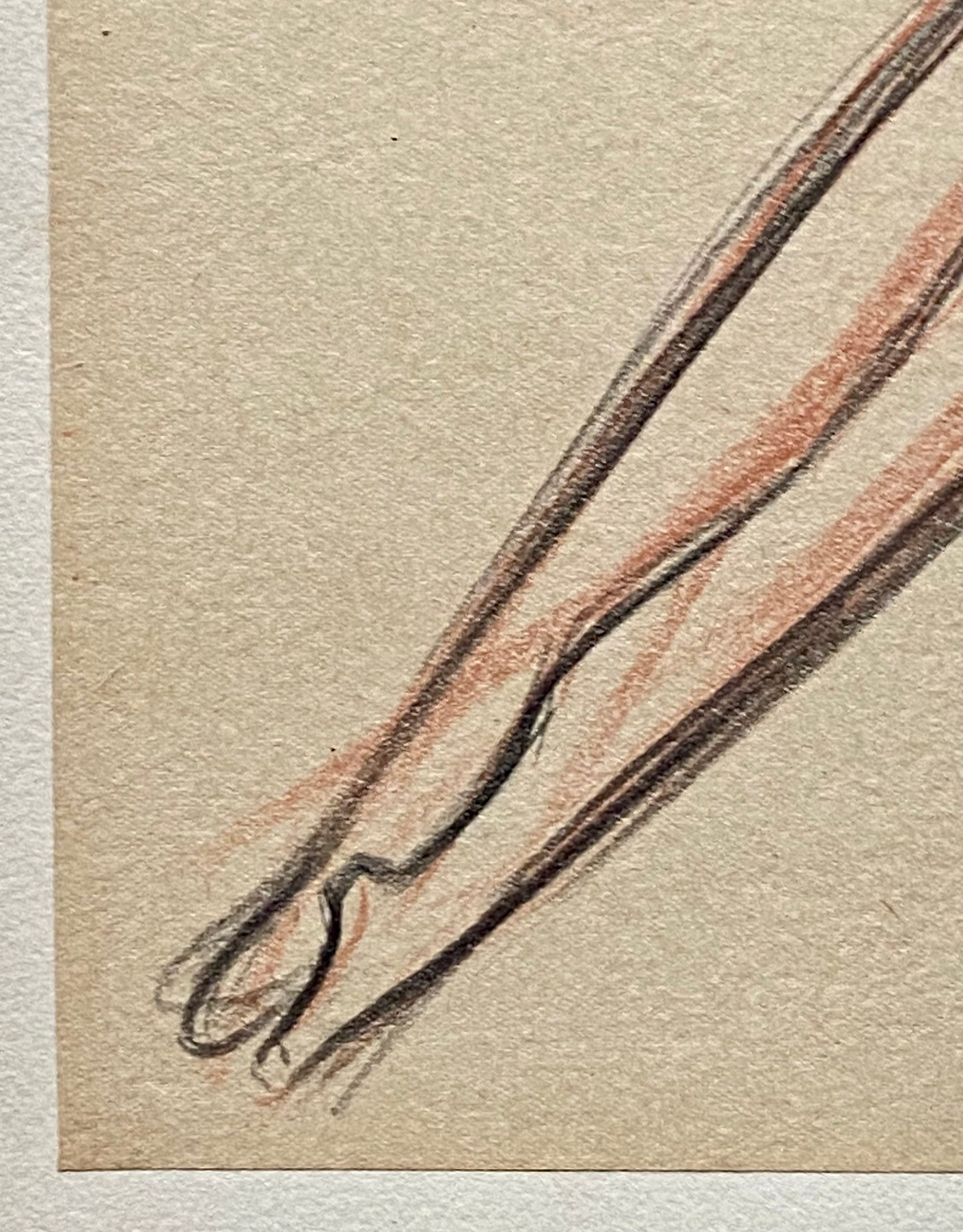 An Original Drawing of Dancer Michel Renault in Romeo and Juliette by Jean Target. 1940’s. Crayon on Paper. 30.5 x 23.5 cms.