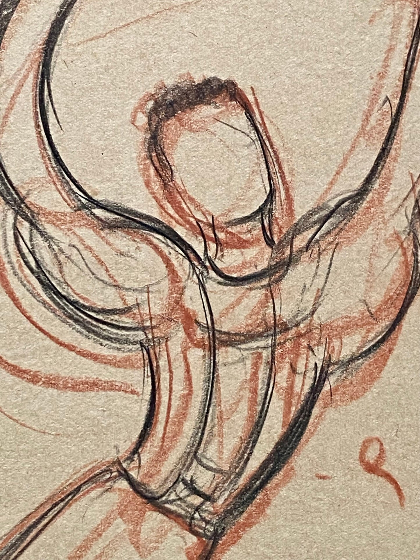 An Original Drawing of Dancer Michel Renault in Romeo and Juliette by Jean Target. 1940’s. Crayon on Paper. 30.5 x 23.5 cms.