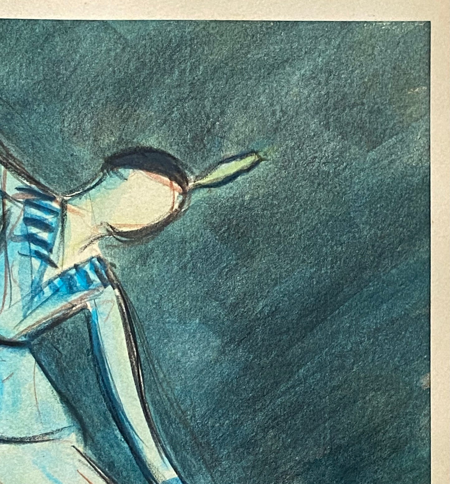 An Original Drawing of Dancer Michel Renault in L’Oiseau Bleu by Jean Target. 1940’s. Crayon on Paper. 30 x 23.2 cms.