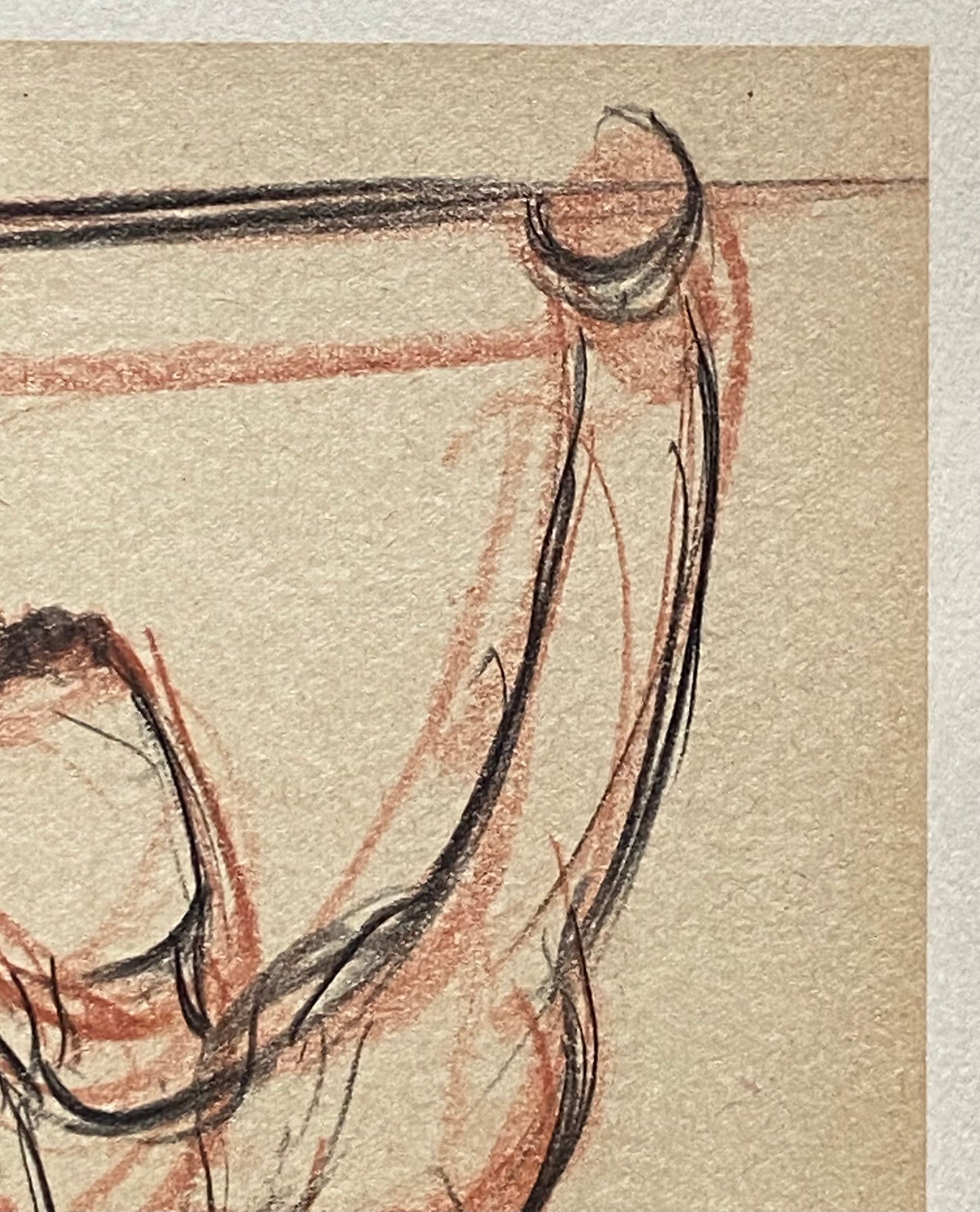 An Original Drawing of Dancer Michel Renault in Romeo and Juliette by Jean Target. 1940’s. Crayon on Paper. 30.5 x 23.5 cms.