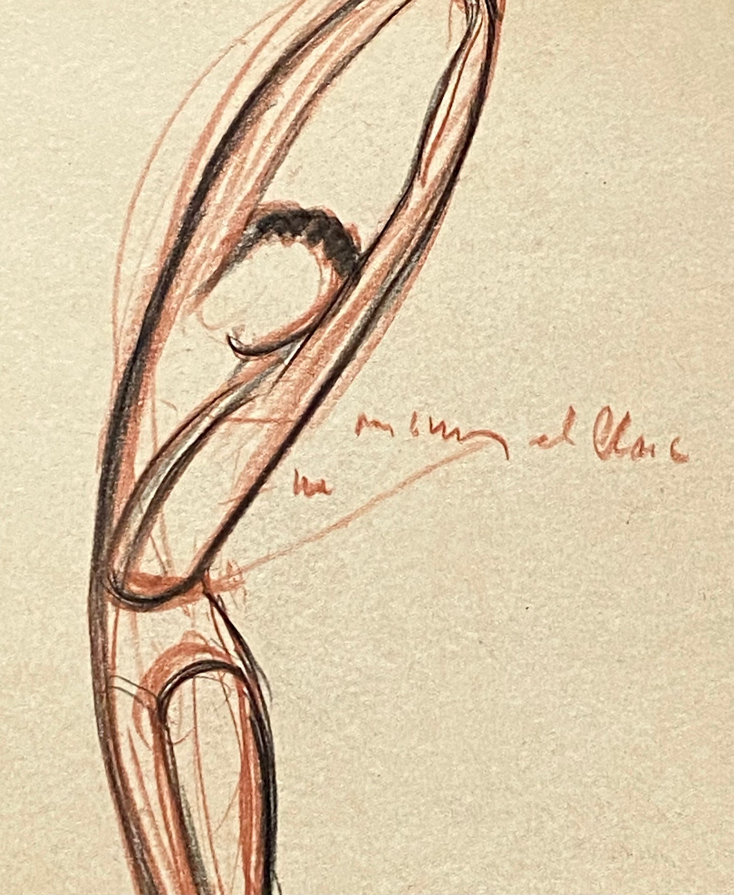 An Original Drawing of Dancer Michel Renault in Endymion by Jean Target. 1940’s. Crayon on Paper. 31 x 23 cms.