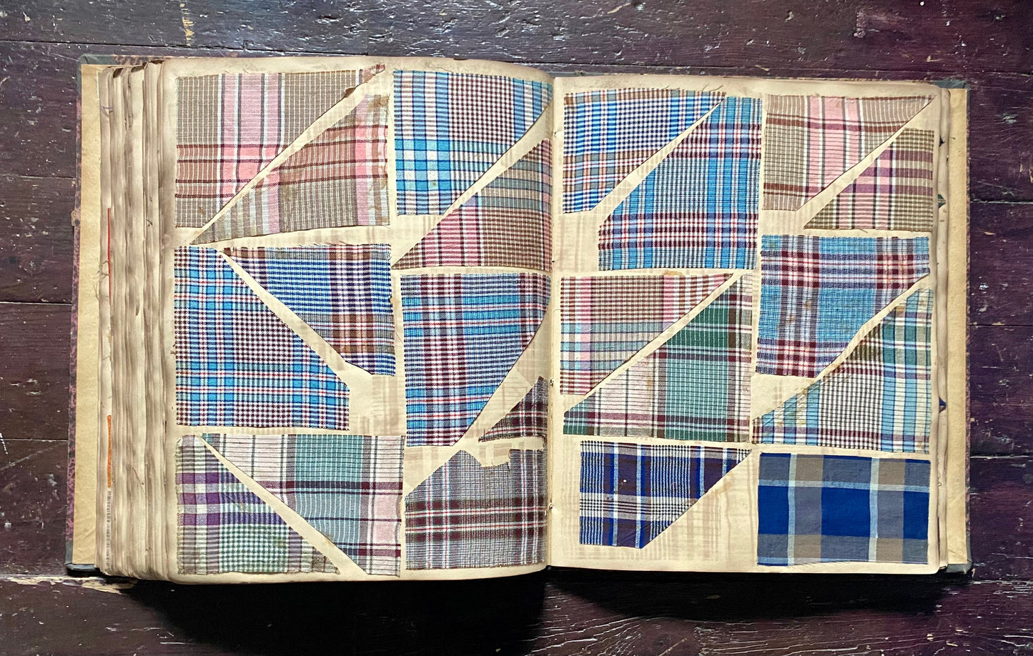 An Album Containing Approximately 1320 Fabric Samples. Mainly Wool and Silk Tartans. French. Dated 1849 to 1868.