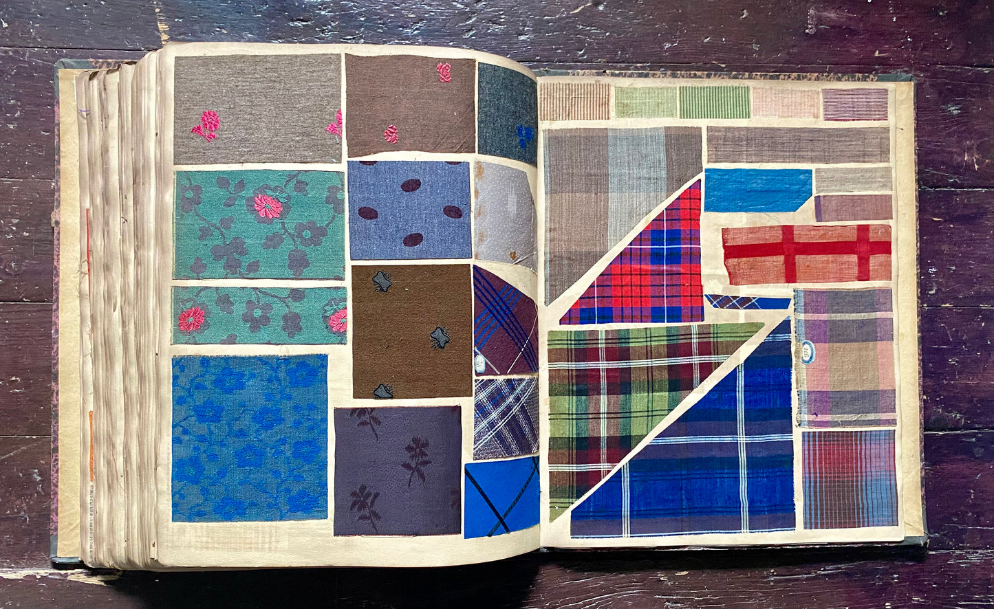 An Album Containing Approximately 1320 Fabric Samples. Mainly Wool and Silk Tartans. French. Dated 1849 to 1868.