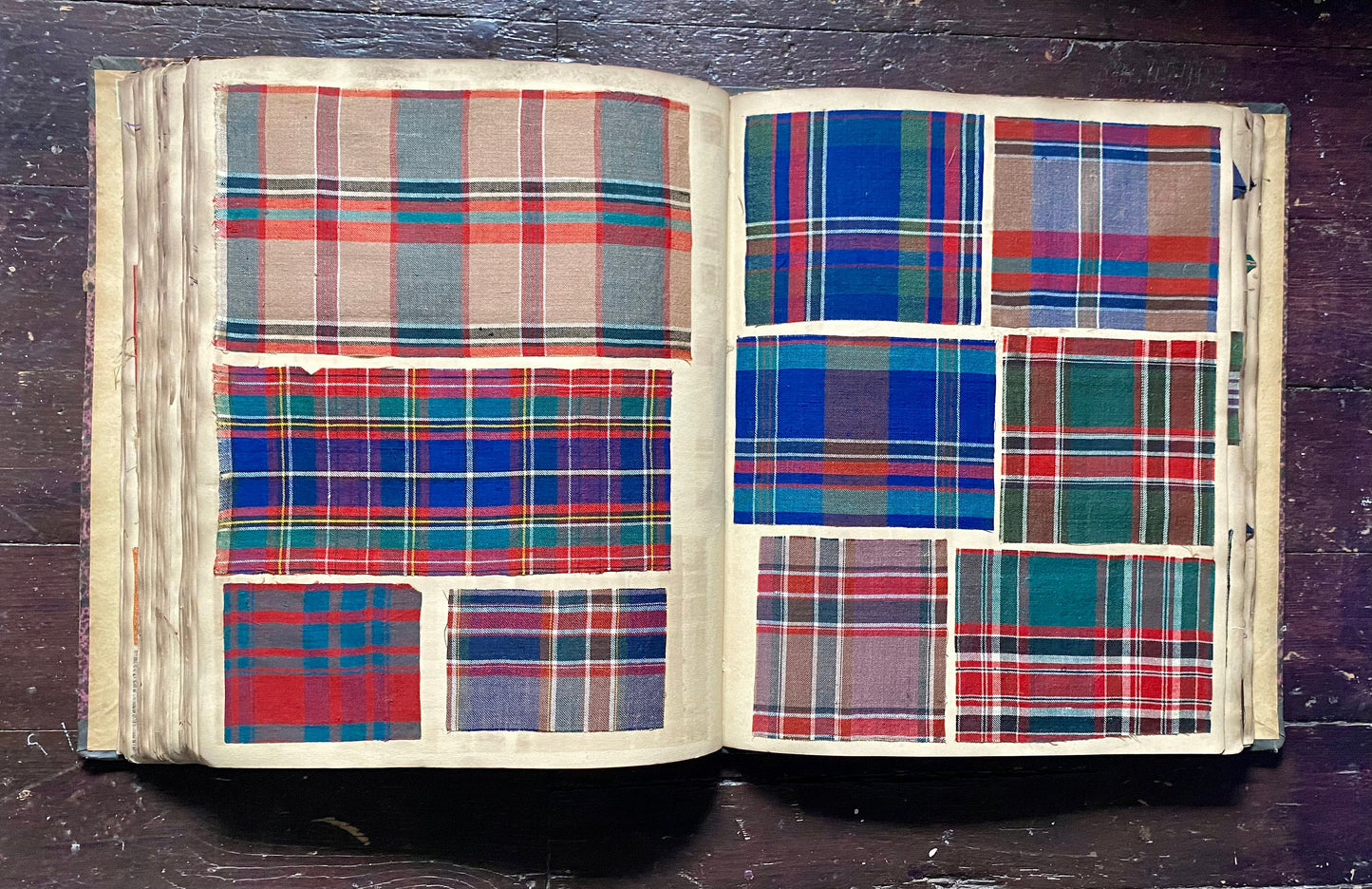 An Album Containing Approximately 1320 Fabric Samples. Mainly Wool and Silk Tartans. French. Dated 1849 to 1868.