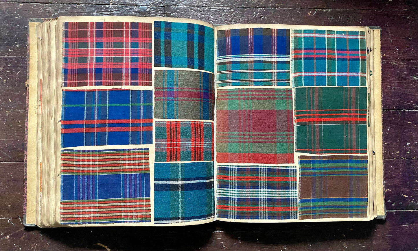 An Album Containing Approximately 1320 Fabric Samples. Mainly Wool and Silk Tartans. French. Dated 1849 to 1868.