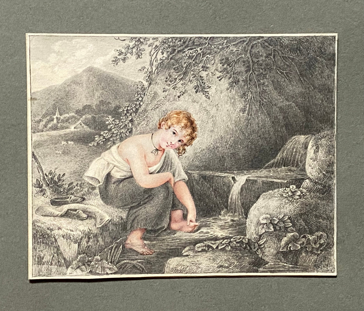 A Pencil and Watercolour by Amelia Sophia Davids of Kent. Undated But Known To Have Been Painted Around 1880. Size: 13 x 10cms.