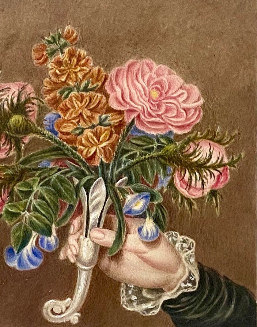 A Watercolour Painting by Amelia Sophia Davids of Kent. Undated But Known To Have Been Painted Around 1880. Size: 13.5 x 16 cms.