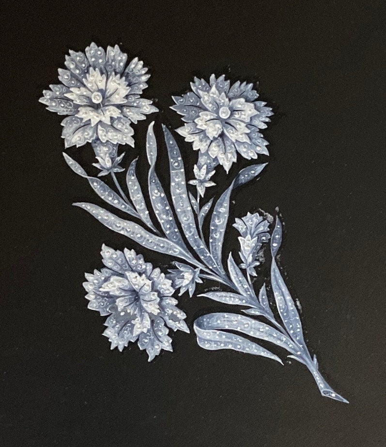 An Original Antique Hand Painted Design For a Brooch. Marked ‘Eflebore’, New York’. Circa 1920s. Size: 23.5 x 31 cms.
