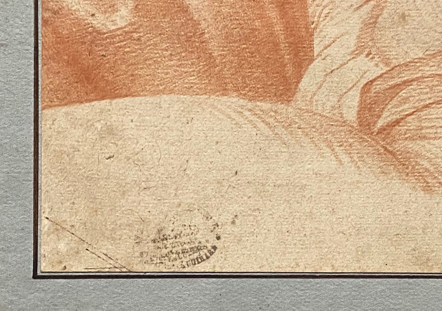 A Original Antigue Hand Drawn Sanguine Drawing. Two Young Women . French. Late 18th Century. Size: 38.5 x 52 cms.