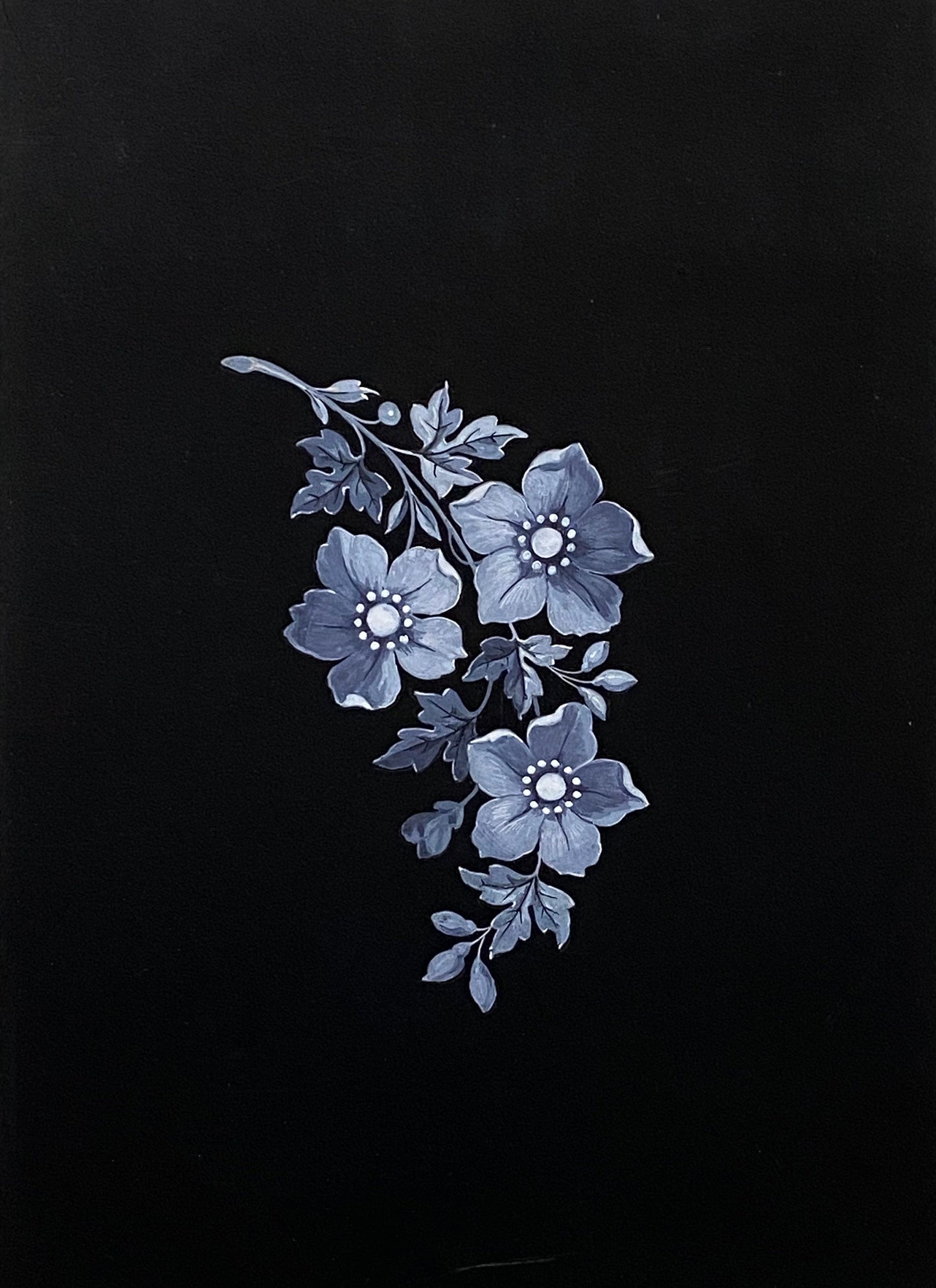 An Original Antique Hand Painted Design For a Brooch. Marked ‘Eflebore’, New York’. Circa 1920s. Size: 15 x 23 cms.