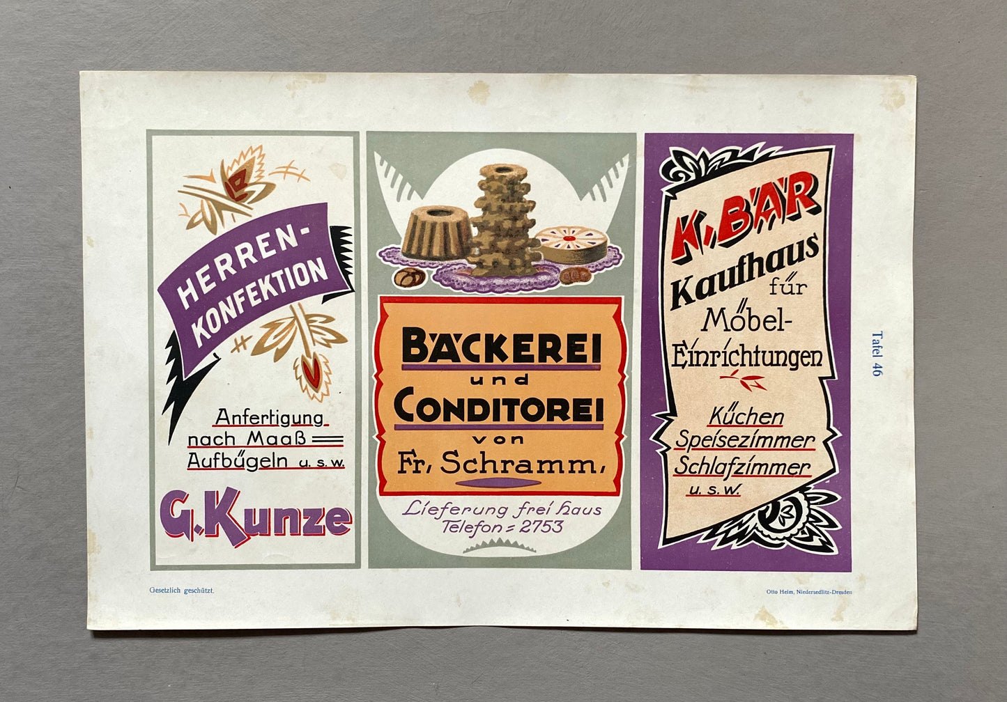 Neue Moderne Firmenshilder. Modern Trademarks. 64 Chromolithographic Plates. German. Published by Karl Lüth. 1909. Size: 35.8x 254 cms.