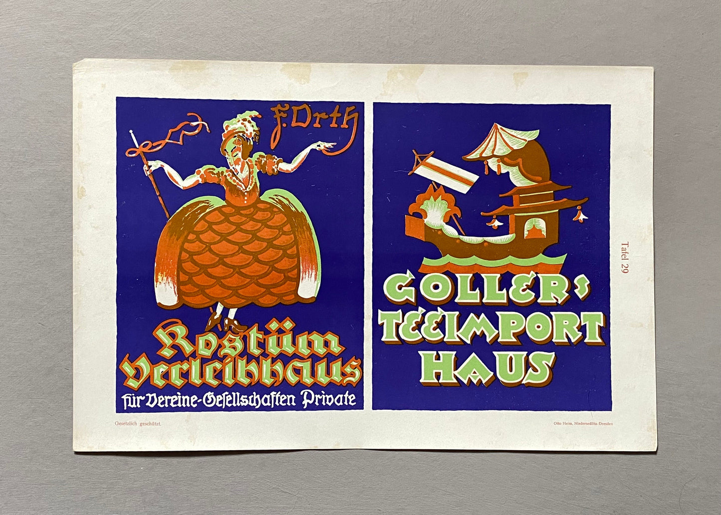 Neue Moderne Firmenshilder. Modern Trademarks. 64 Chromolithographic Plates. German. Published by Karl Lüth. 1909. Size: 35.8x 254 cms.