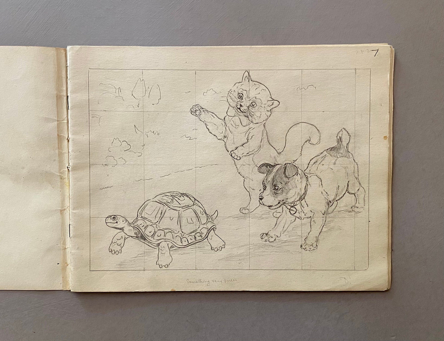 Original Artwork For An Illustrated Book. 22 Black & White Pencil Drawings and 2 Watercolour Pictures. 1950’s. Size: 30.5 x 23.3 cms.