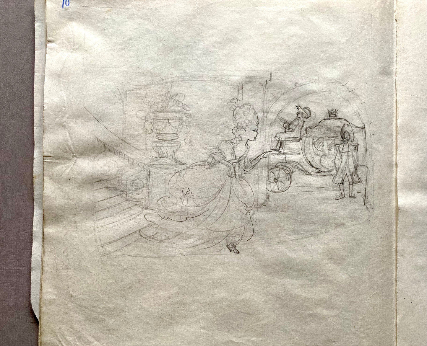 Original Artwork For A Book of Fairy Tales. 16 Pages of Black & White Drawings. 1950s. Size: 22 x 24 cms.