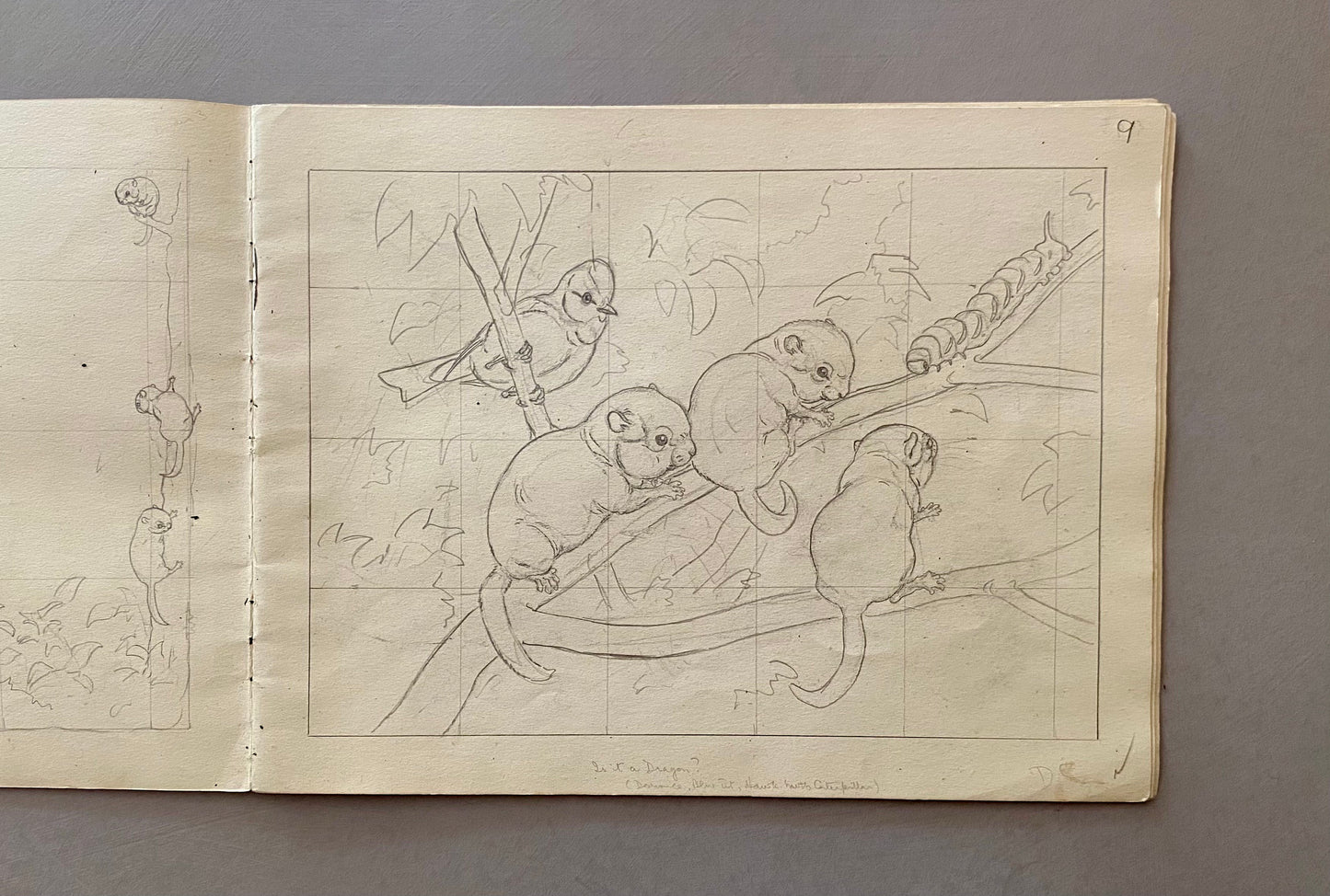 Original Artwork For An Illustrated Book. 22 Black & White Pencil Drawings and 2 Watercolour Pictures. 1950’s. Size: 30.5 x 23.3 cms.