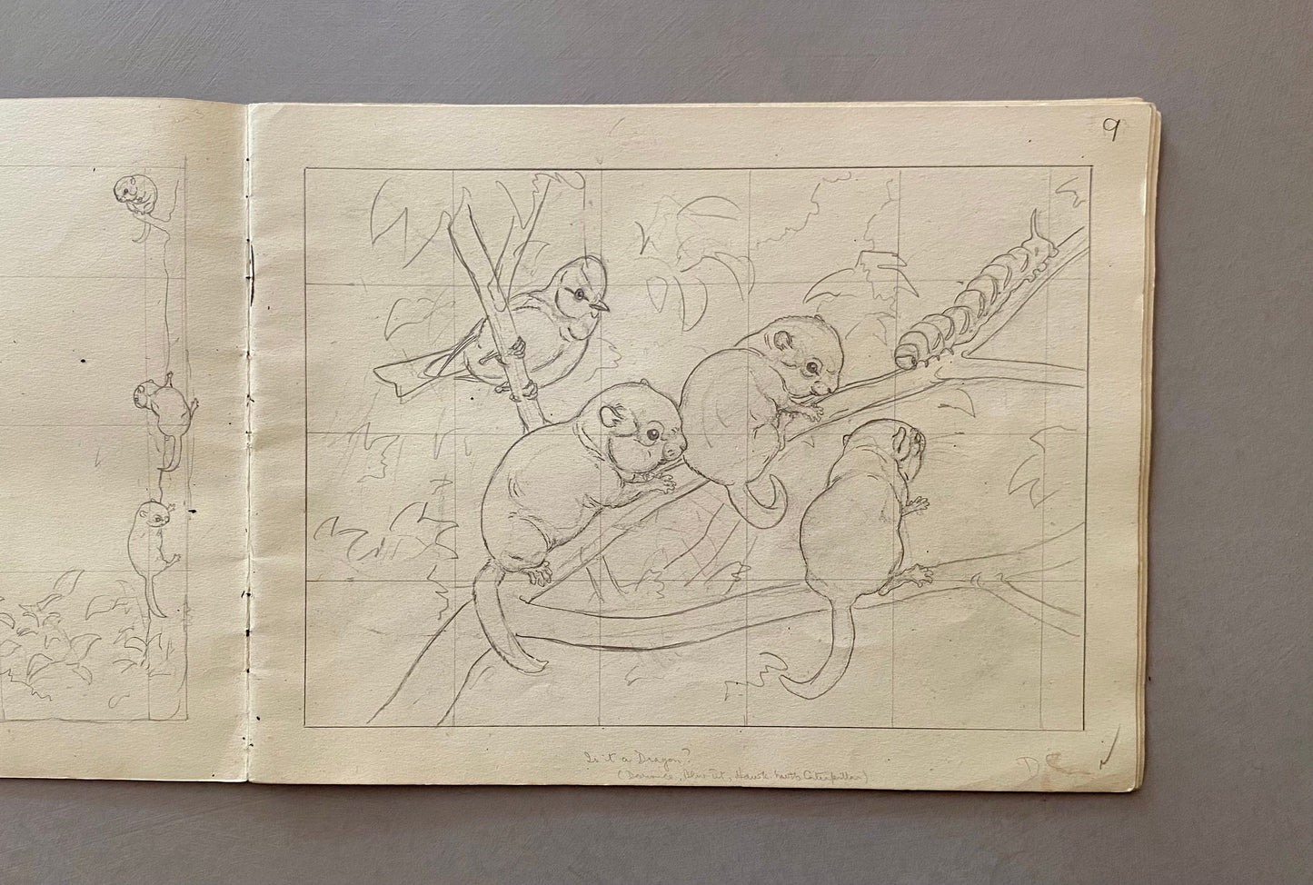 Original Artwork For An Illustrated Book. 22 Black & White Pencil Drawings and 2 Watercolour Pictures. 1950’s. Size: 30.5 x 23.3 cms.