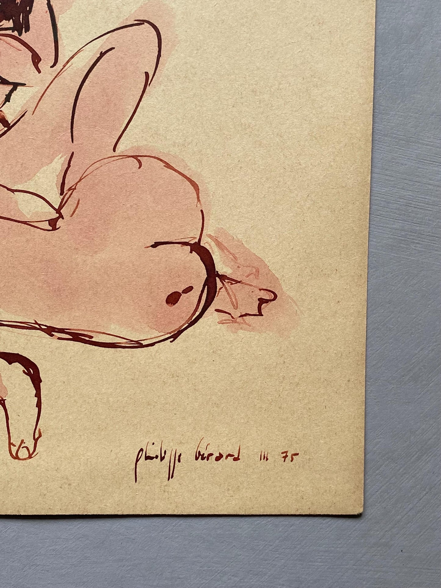 An Original Painting by Philippe Bérard. Watercolour and Ink on Paper. Created in Paris, France in the 1975. Size: 28.5 x 22.2 cms.