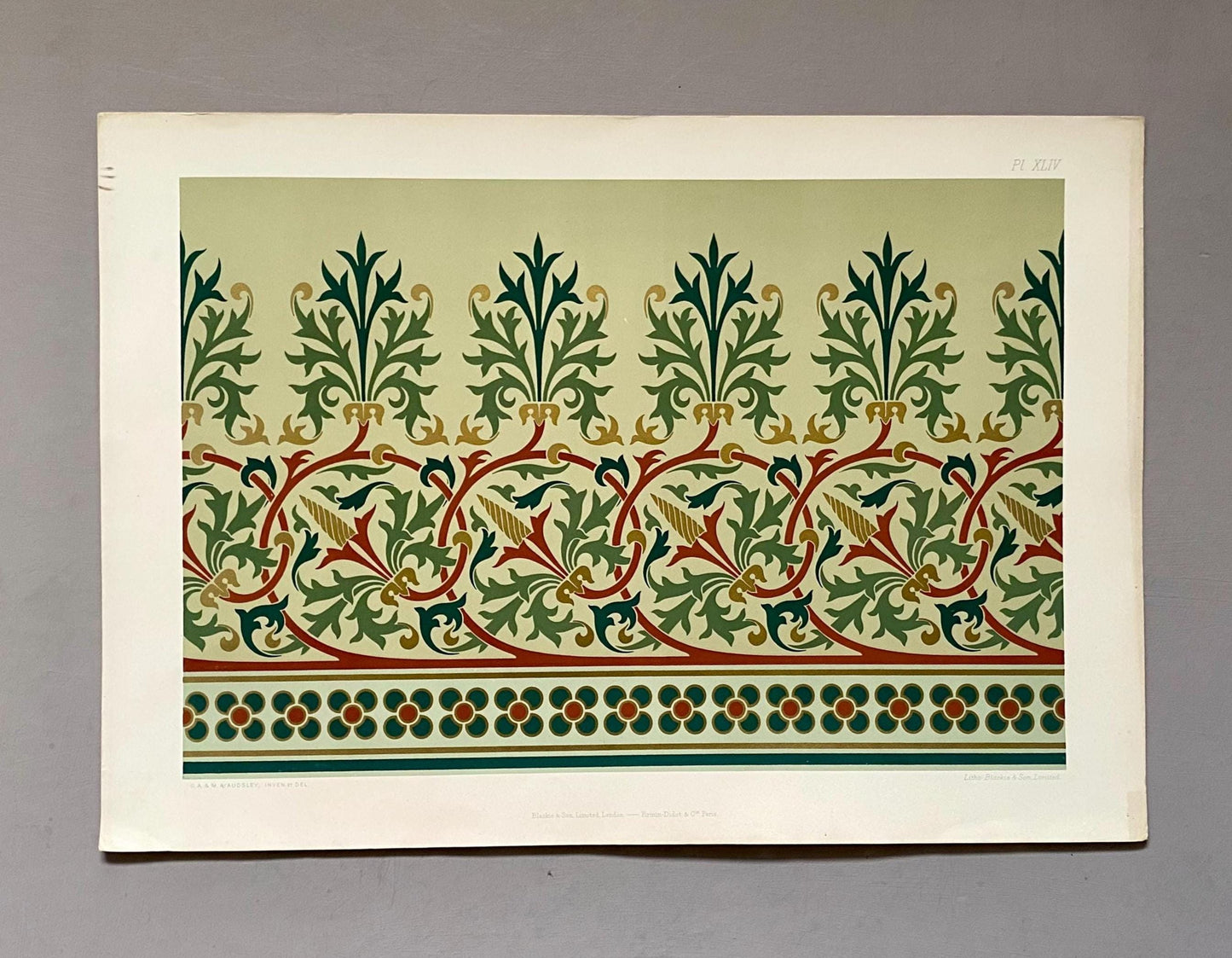 4 Original Art Deco Lithographs by G. A. & M. A. Audsley. Published by Blackie and Sons. Size: 41.5 x 29 cms.
