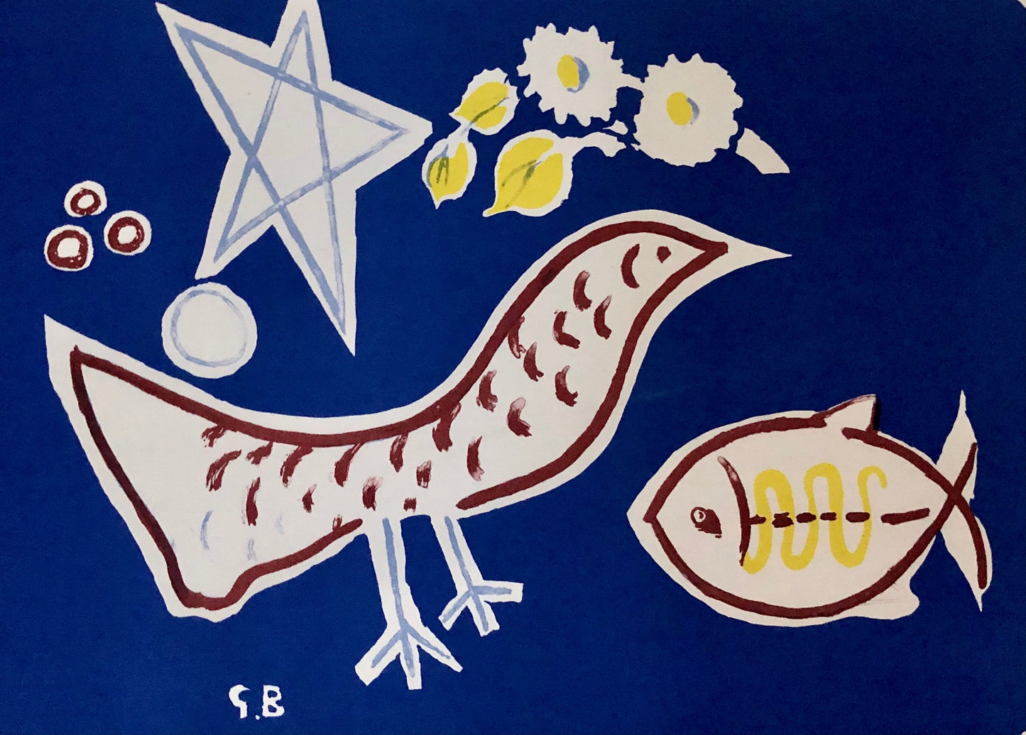 The Bird. An Original Lithograph by George Braque. Published by School Prints Ltd in 1949. Size: 498 x 762 cms.